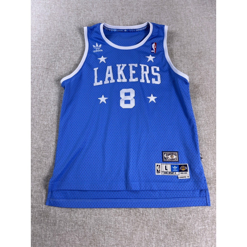 Adidas Kobe Bryant Lakers Jersey Kids Large 14/16 Hardwood Classics Blue 8 NBA